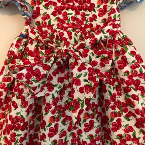 Vintage Sarah Kent Layered Cherries Dress 4T - Picture 10 of 11